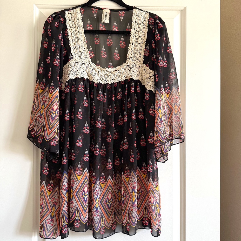 R. Rouge Sheer Tunis Blouse size M USA